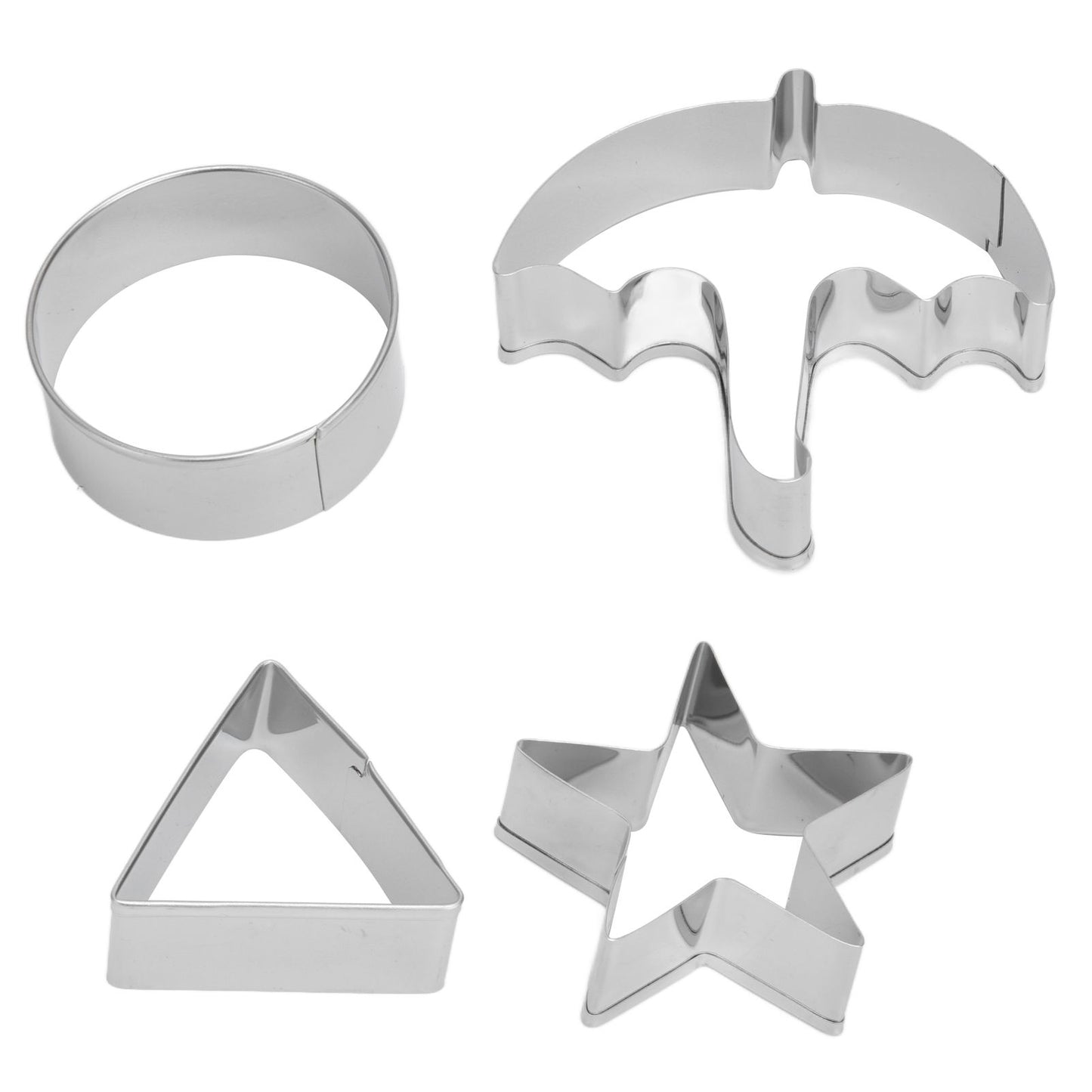 5Pcs/Set Sugar Candy Pie Mold Cutter Stainless Steel Cookies Chocolate Mold for Games Entertainment Silver V1294-YM0523-3118210318911