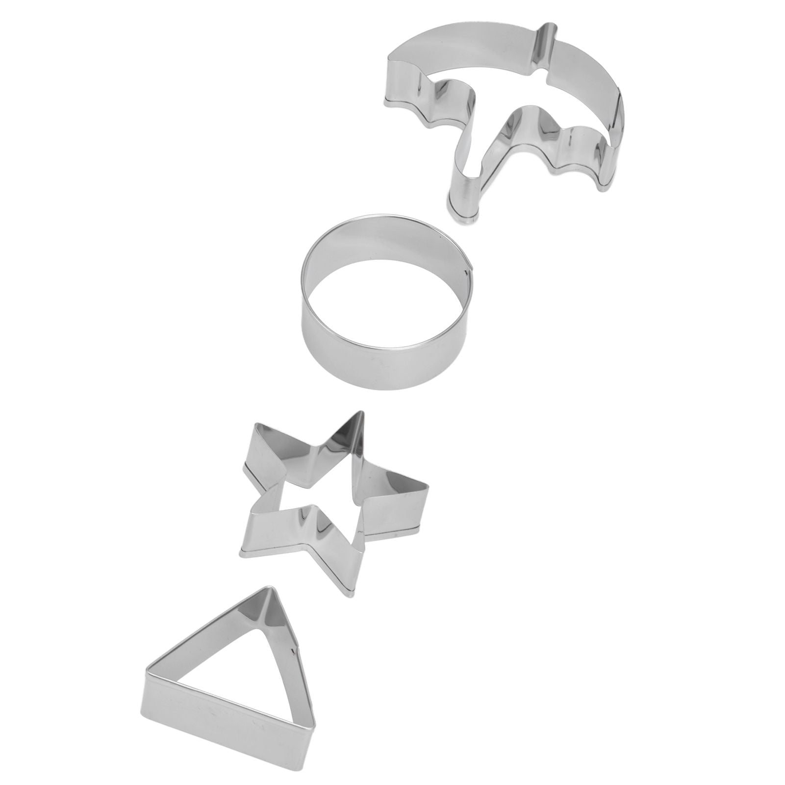 5Pcs/Set Sugar Candy Pie Mold Cutter Stainless Steel Cookies Chocolate Mold for Games Entertainment Silver V1294-YM0523-3118210318911