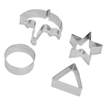 5Pcs/Set Sugar Candy Pie Mold Cutter Stainless Steel Cookies Chocolate Mold for Games Entertainment Silver V1294-YM0523-3118210318911