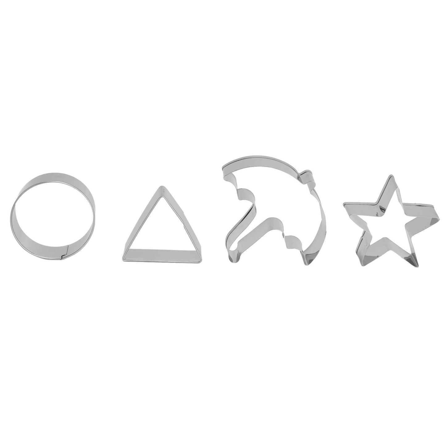 5Pcs/Set Sugar Candy Pie Mold Cutter Stainless Steel Cookies Chocolate Mold for Games Entertainment Silver V1294-YM0523-3118210318911
