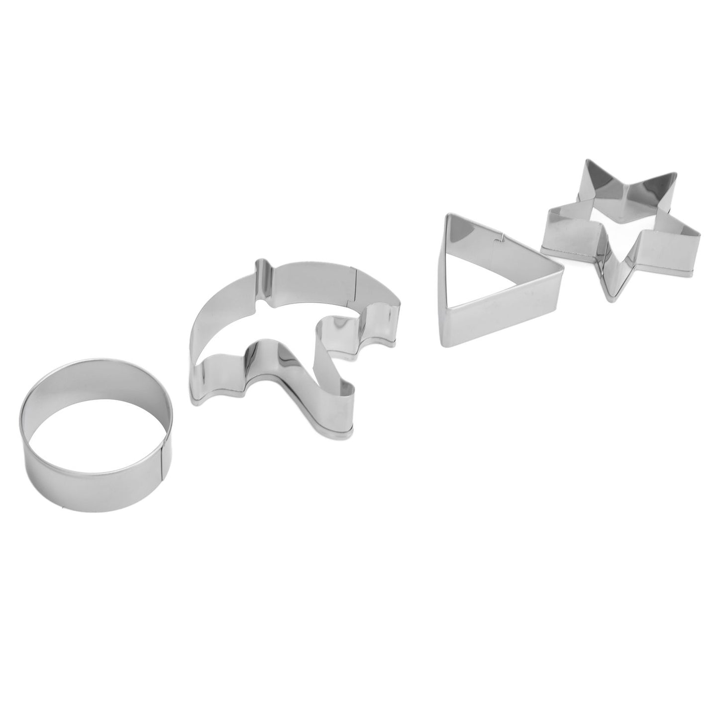 5Pcs/Set Sugar Candy Pie Mold Cutter Stainless Steel Cookies Chocolate Mold for Games Entertainment Silver V1294-YM0523-3118210318911