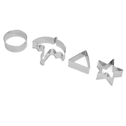 5Pcs/Set Sugar Candy Pie Mold Cutter Stainless Steel Cookies Chocolate Mold for Games Entertainment Silver V1294-YM0523-3118210318911