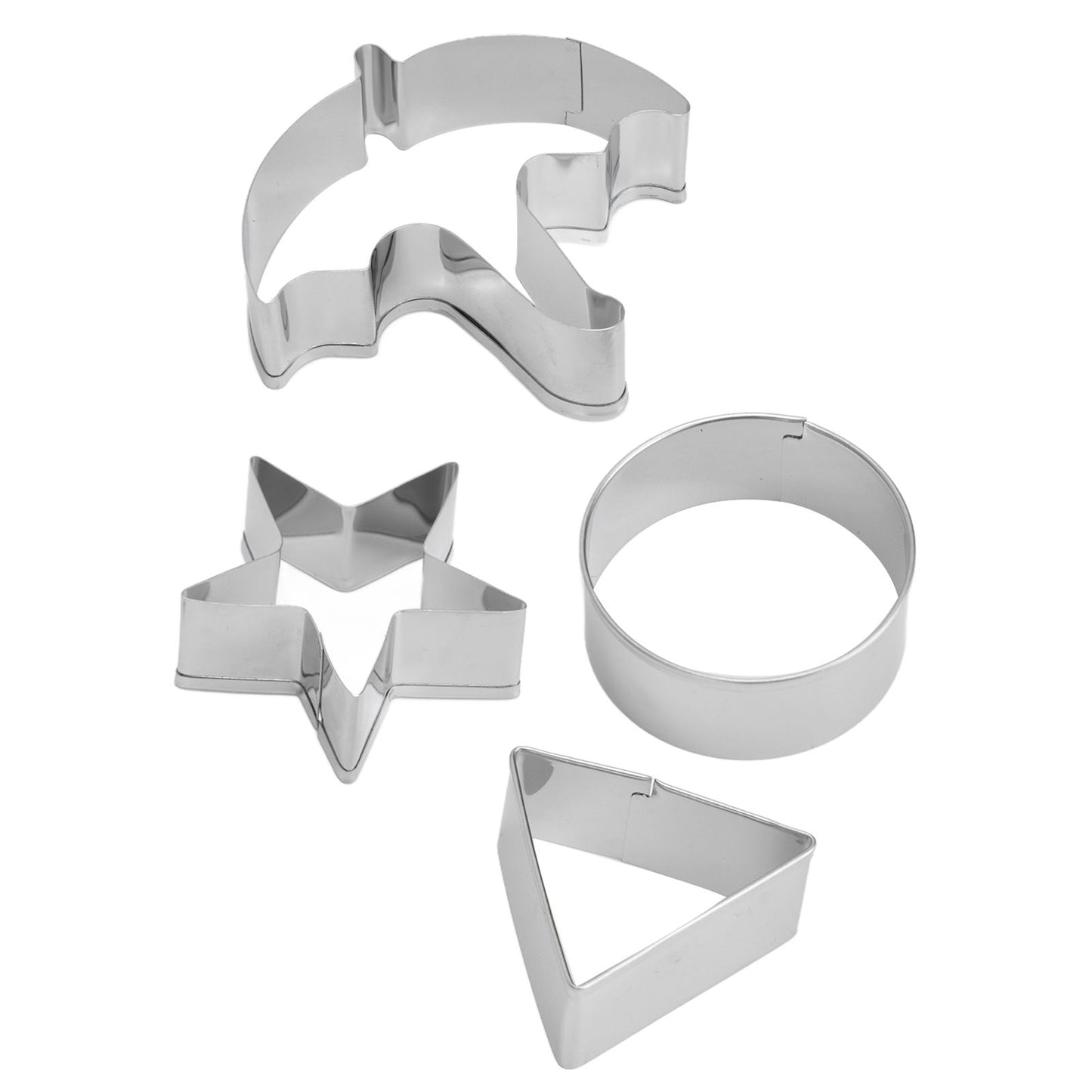 5Pcs/Set Sugar Candy Pie Mold Cutter Stainless Steel Cookies Chocolate Mold for Games Entertainment Silver V1294-YM0523-3118210318911