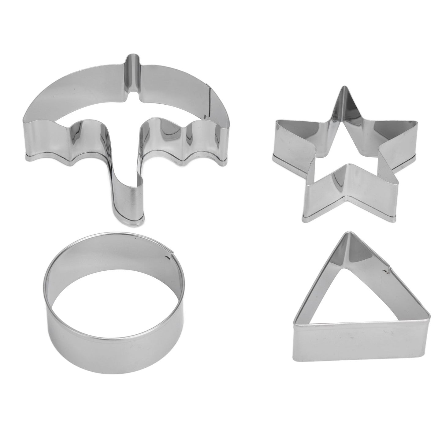 5Pcs/Set Sugar Candy Pie Mold Cutter Stainless Steel Cookies Chocolate Mold for Games Entertainment Silver V1294-YM0523-3118210318911