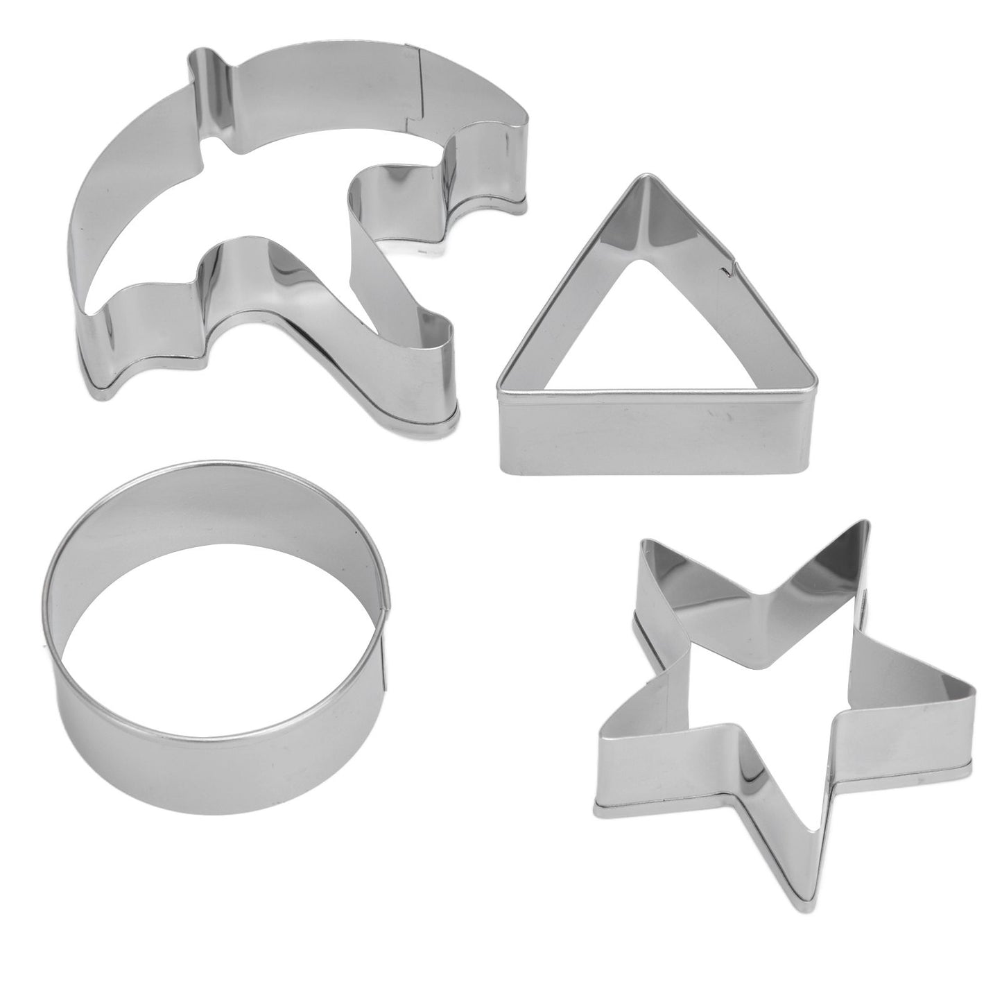 5Pcs/Set Sugar Candy Pie Mold Cutter Stainless Steel Cookies Chocolate Mold for Games Entertainment Silver V1294-YM0523-3118210318911