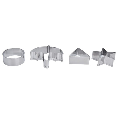 5Pcs/Set Sugar Candy Pie Mold Cutter Stainless Steel Cookies Chocolate Mold for Games Entertainment Silver V1294-YM0523-3118210318911