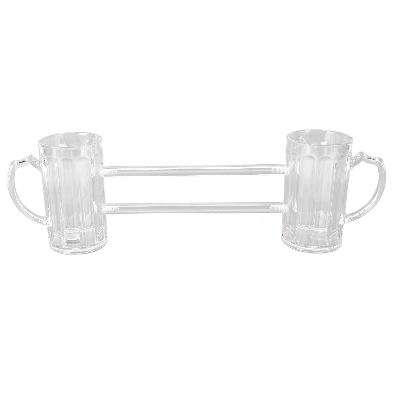 Beer Mug Siamese Anti Drop Exquisite Ergonomics Handle Glass Beer Stein with Connection Tubes for KTV Bar V1294-YM0523-3118210319111
