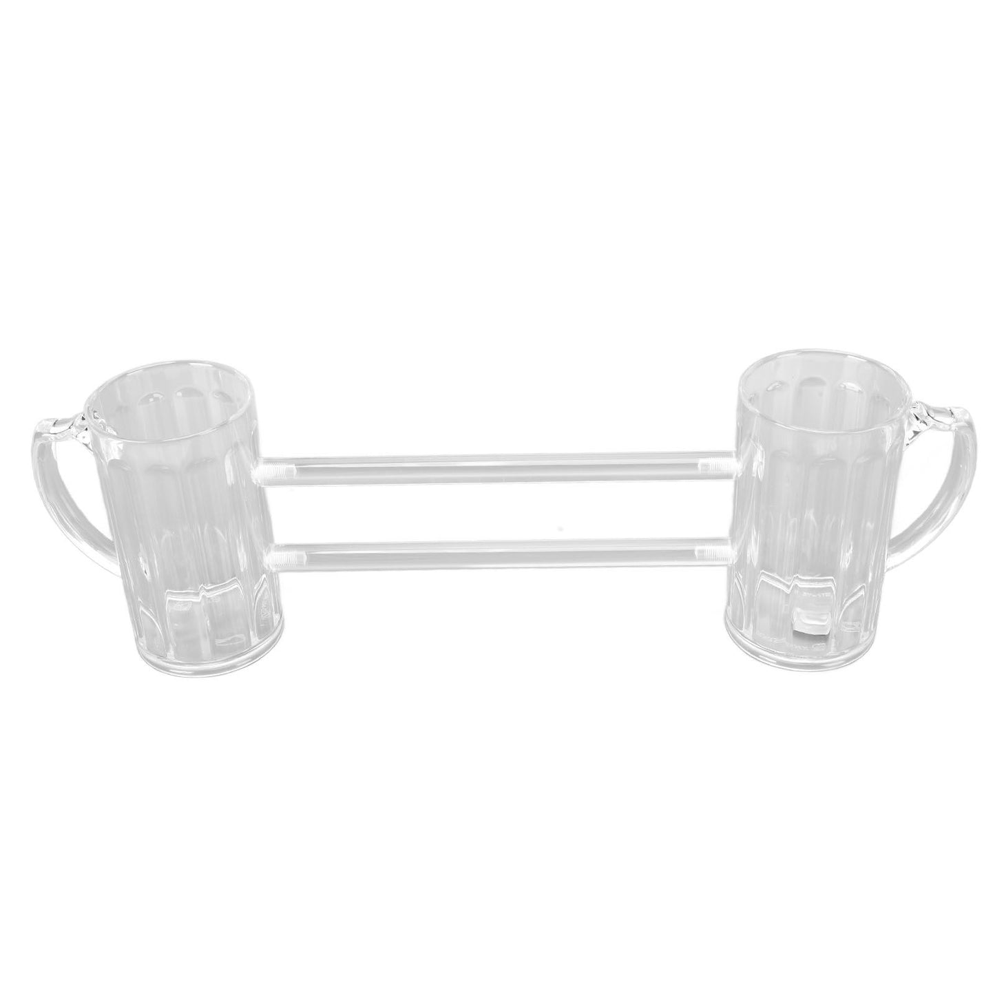 Beer Mug Siamese Anti Drop Exquisite Ergonomics Handle Glass Beer Stein with Connection Tubes for KTV Bar V1294-YM0523-3118210319111