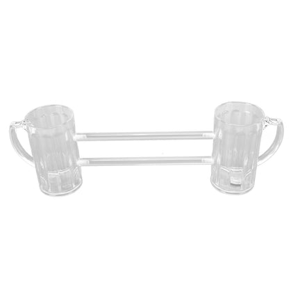 Beer Mug Siamese Anti Drop Exquisite Ergonomics Handle Glass Beer Stein with Connection Tubes for KTV Bar V1294-YM0523-3118210319111