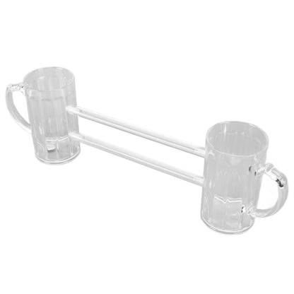 Beer Mug Siamese Anti Drop Exquisite Ergonomics Handle Glass Beer Stein with Connection Tubes for KTV Bar V1294-YM0523-3118210319111