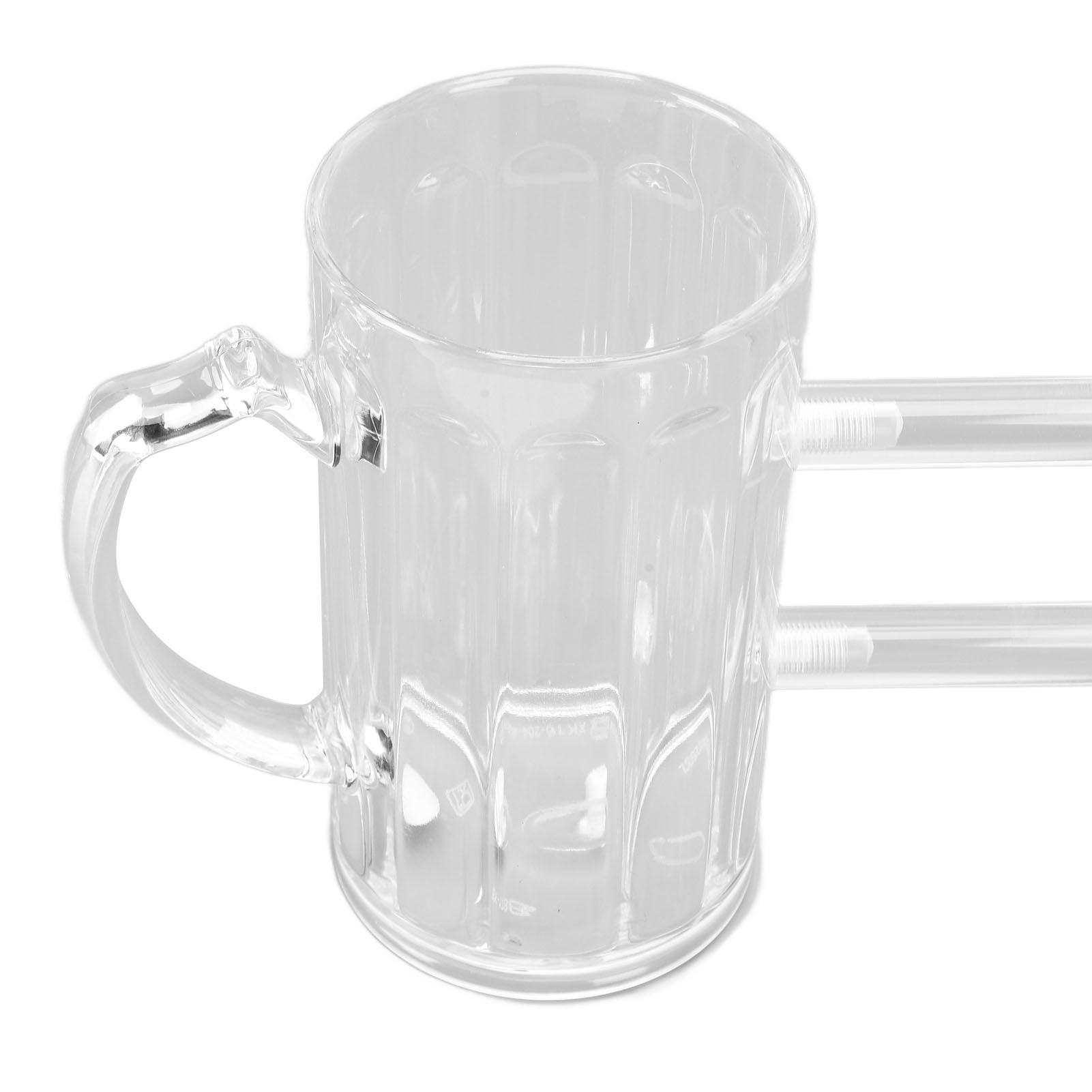 Beer Mug Siamese Anti Drop Exquisite Ergonomics Handle Glass Beer Stein with Connection Tubes for KTV Bar V1294-YM0523-3118210319111