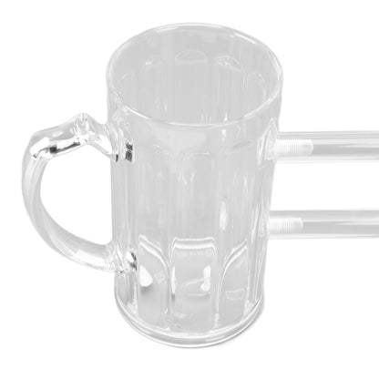 Beer Mug Siamese Anti Drop Exquisite Ergonomics Handle Glass Beer Stein with Connection Tubes for KTV Bar V1294-YM0523-3118210319111