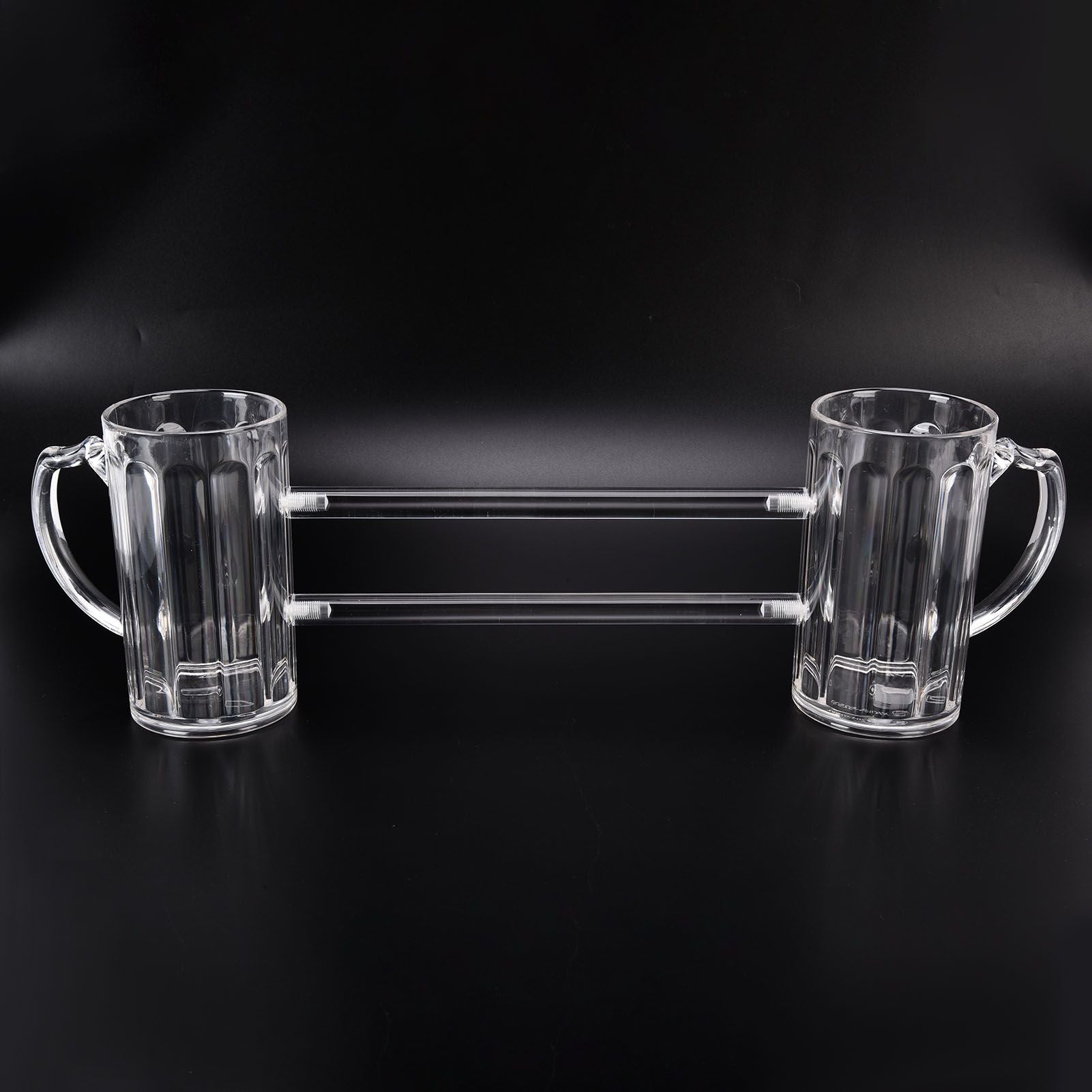 Beer Mug Siamese Anti Drop Exquisite Ergonomics Handle Glass Beer Stein with Connection Tubes for KTV Bar V1294-YM0523-3118210319111