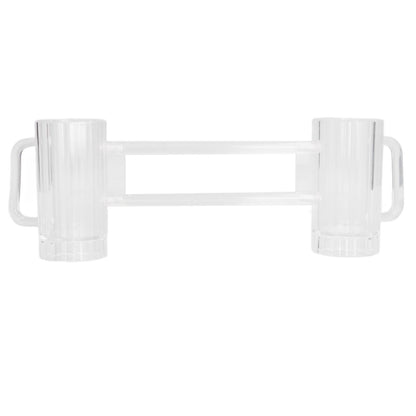 Beer Mug Acrylic Double Conjoined Beer Glass with Handle for Bar KTV Game Competition 430ml / 14.5oz V1294-YM0523-3118210319911