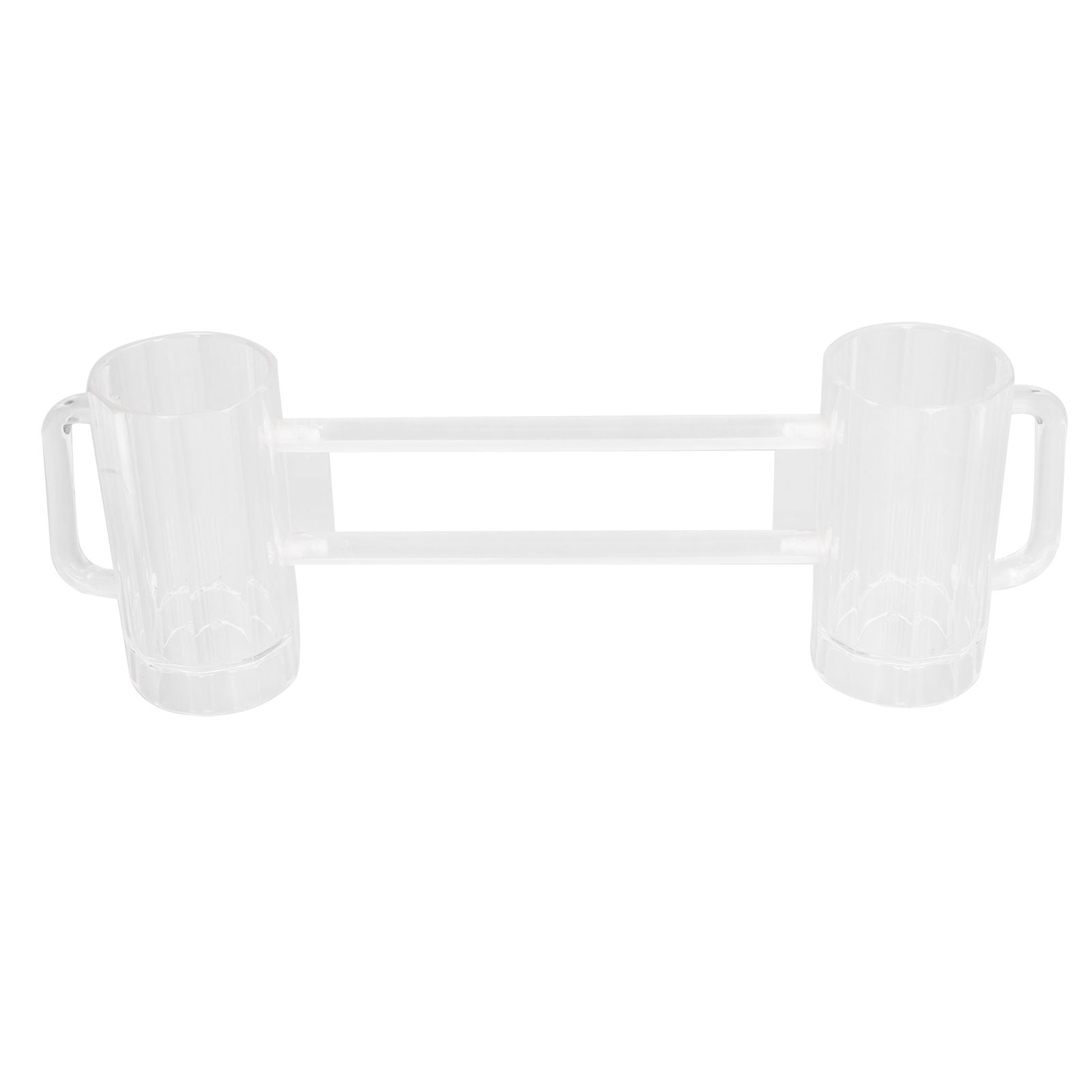 Beer Mug Acrylic Double Conjoined Beer Glass with Handle for Bar KTV Game Competition 430ml / 14.5oz V1294-YM0523-3118210319911