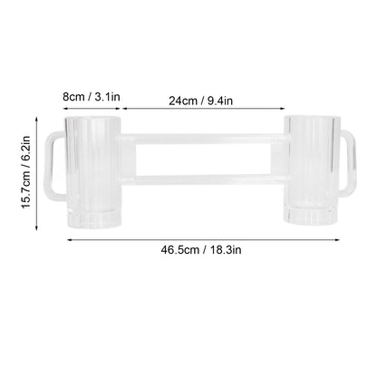Beer Mug Acrylic Double Conjoined Beer Glass with Handle for Bar KTV Game Competition 430ml / 14.5oz V1294-YM0523-3118210319911