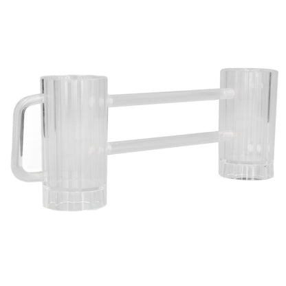 Beer Mug Acrylic Double Conjoined Beer Glass with Handle for Bar KTV Game Competition 430ml / 14.5oz V1294-YM0523-3118210319911