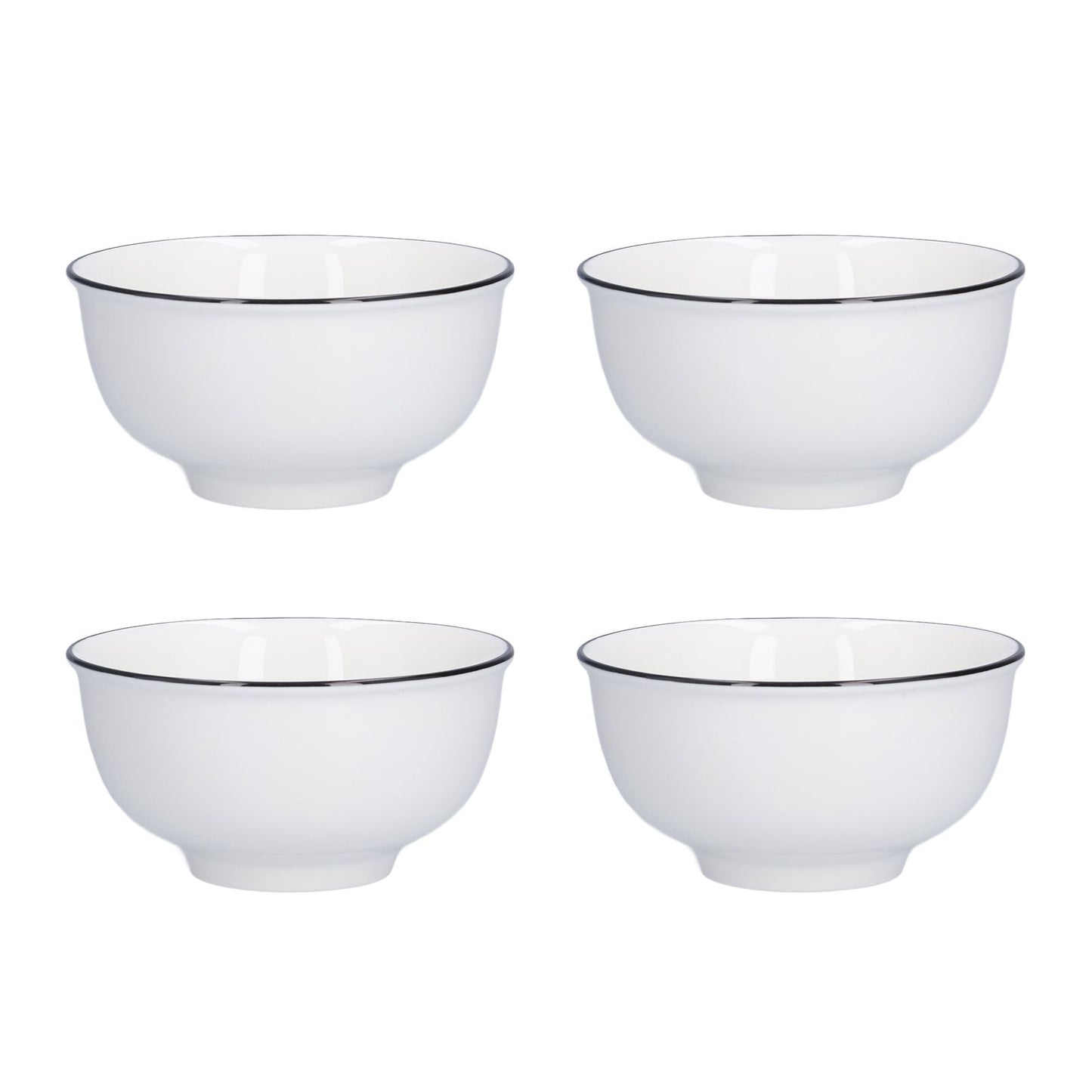 4PCS 6in Soup Bowl White Ceramic Noodle Bowl Eco Friendly Rice Bowl for Kitchen Restaurant V1294-YM0523-3118210320011