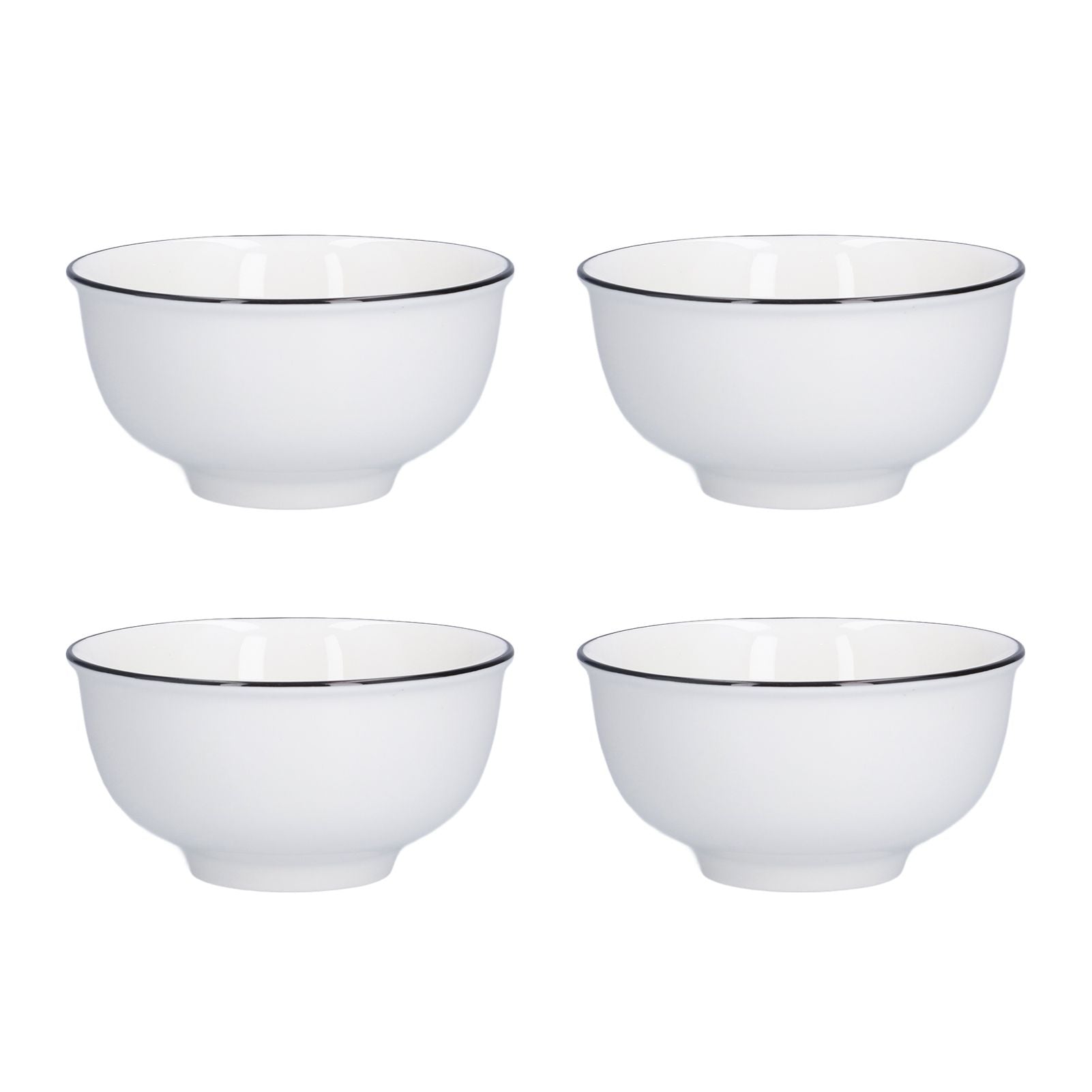 4PCS 6in Soup Bowl White Ceramic Noodle Bowl Eco Friendly Rice Bowl for Kitchen Restaurant V1294-YM0523-3118210320011