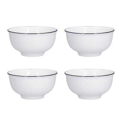 4PCS 6in Soup Bowl White Ceramic Noodle Bowl Eco Friendly Rice Bowl for Kitchen Restaurant V1294-YM0523-3118210320011