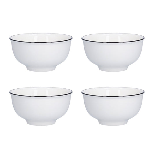 4PCS 6in Soup Bowl White Ceramic Noodle Bowl Eco Friendly Rice Bowl for Kitchen Restaurant V1294-YM0523-3118210320011