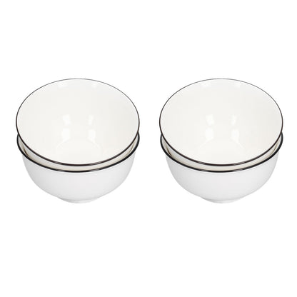 4PCS 6in Soup Bowl White Ceramic Noodle Bowl Eco Friendly Rice Bowl for Kitchen Restaurant V1294-YM0523-3118210320011