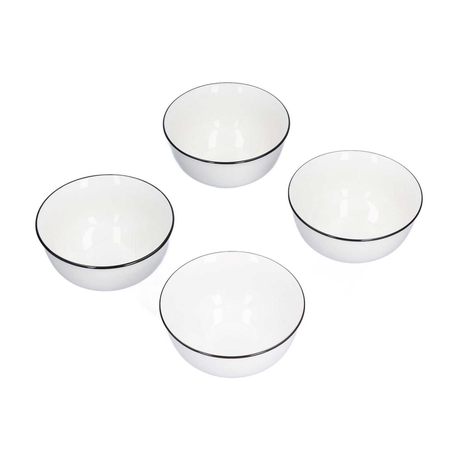 4PCS 6in Soup Bowl White Ceramic Noodle Bowl Eco Friendly Rice Bowl for Kitchen Restaurant V1294-YM0523-3118210320011