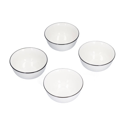 4PCS 6in Soup Bowl White Ceramic Noodle Bowl Eco Friendly Rice Bowl for Kitchen Restaurant V1294-YM0523-3118210320011