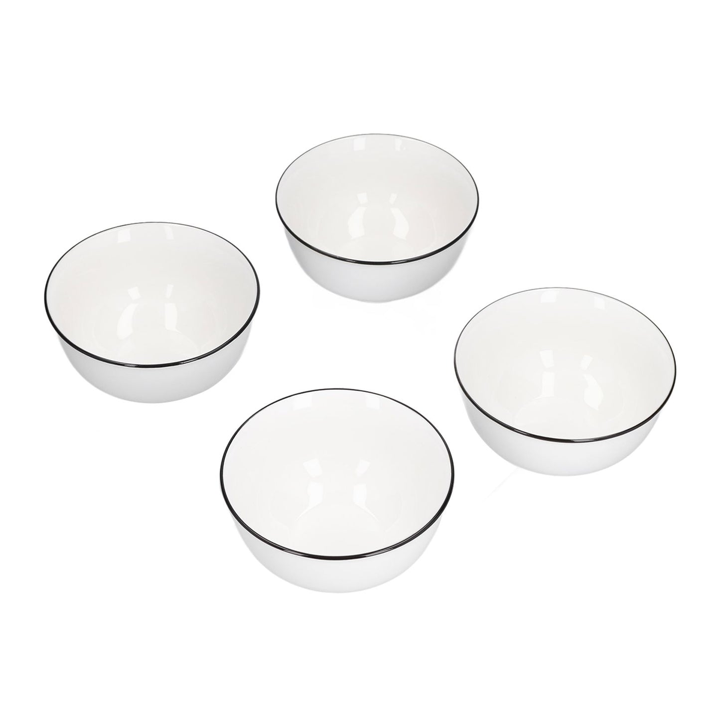 4PCS 6in Soup Bowl White Ceramic Noodle Bowl Eco Friendly Rice Bowl for Kitchen Restaurant V1294-YM0523-3118210320011