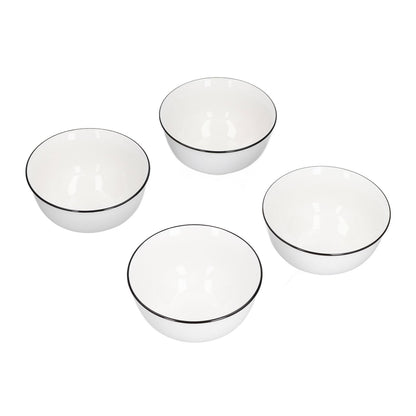 4PCS 6in Soup Bowl White Ceramic Noodle Bowl Eco Friendly Rice Bowl for Kitchen Restaurant V1294-YM0523-3118210320011