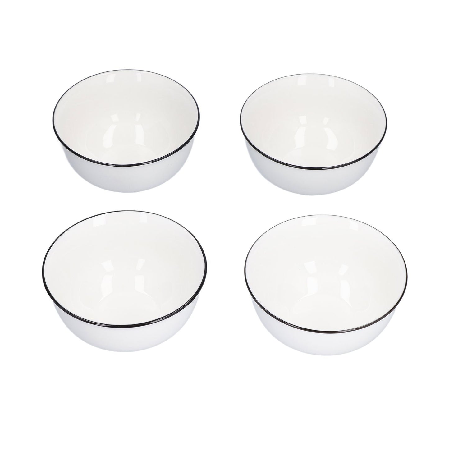 4PCS 6in Soup Bowl White Ceramic Noodle Bowl Eco Friendly Rice Bowl for Kitchen Restaurant V1294-YM0523-3118210320011