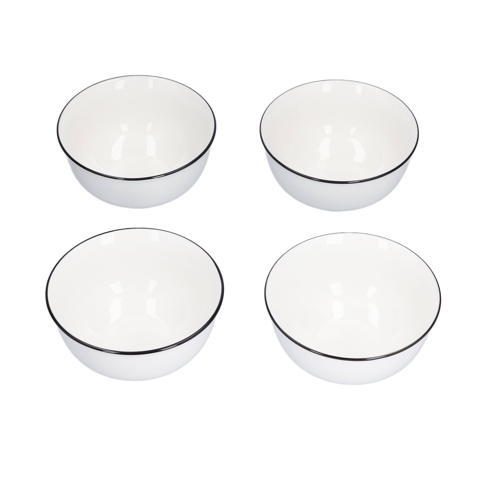 4PCS 6in Soup Bowl White Ceramic Noodle Bowl Eco Friendly Rice Bowl for Kitchen Restaurant V1294-YM0523-3118210320011
