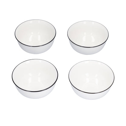4PCS 6in Soup Bowl White Ceramic Noodle Bowl Eco Friendly Rice Bowl for Kitchen Restaurant V1294-YM0523-3118210320011