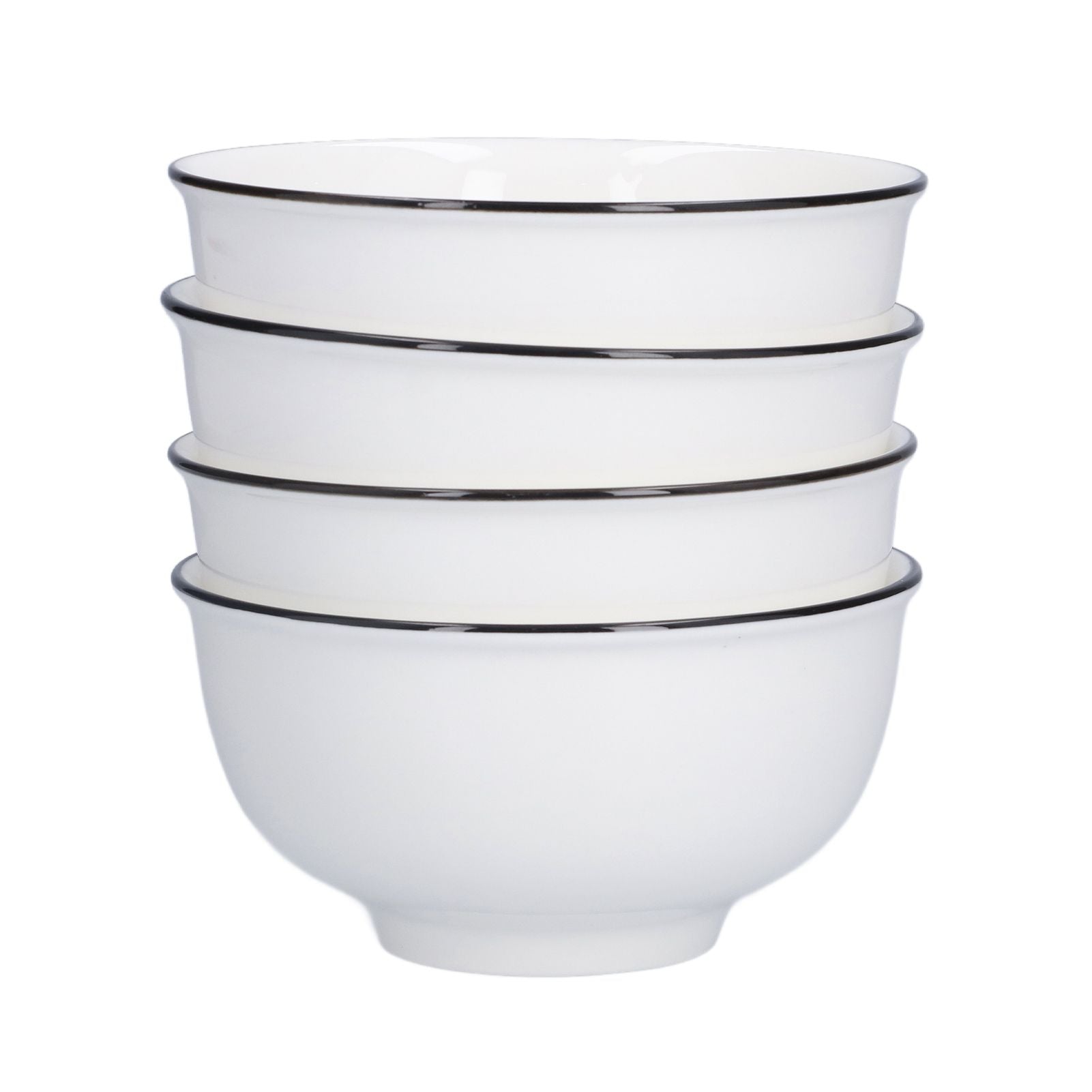 4PCS 6in Soup Bowl White Ceramic Noodle Bowl Eco Friendly Rice Bowl for Kitchen Restaurant V1294-YM0523-3118210320011