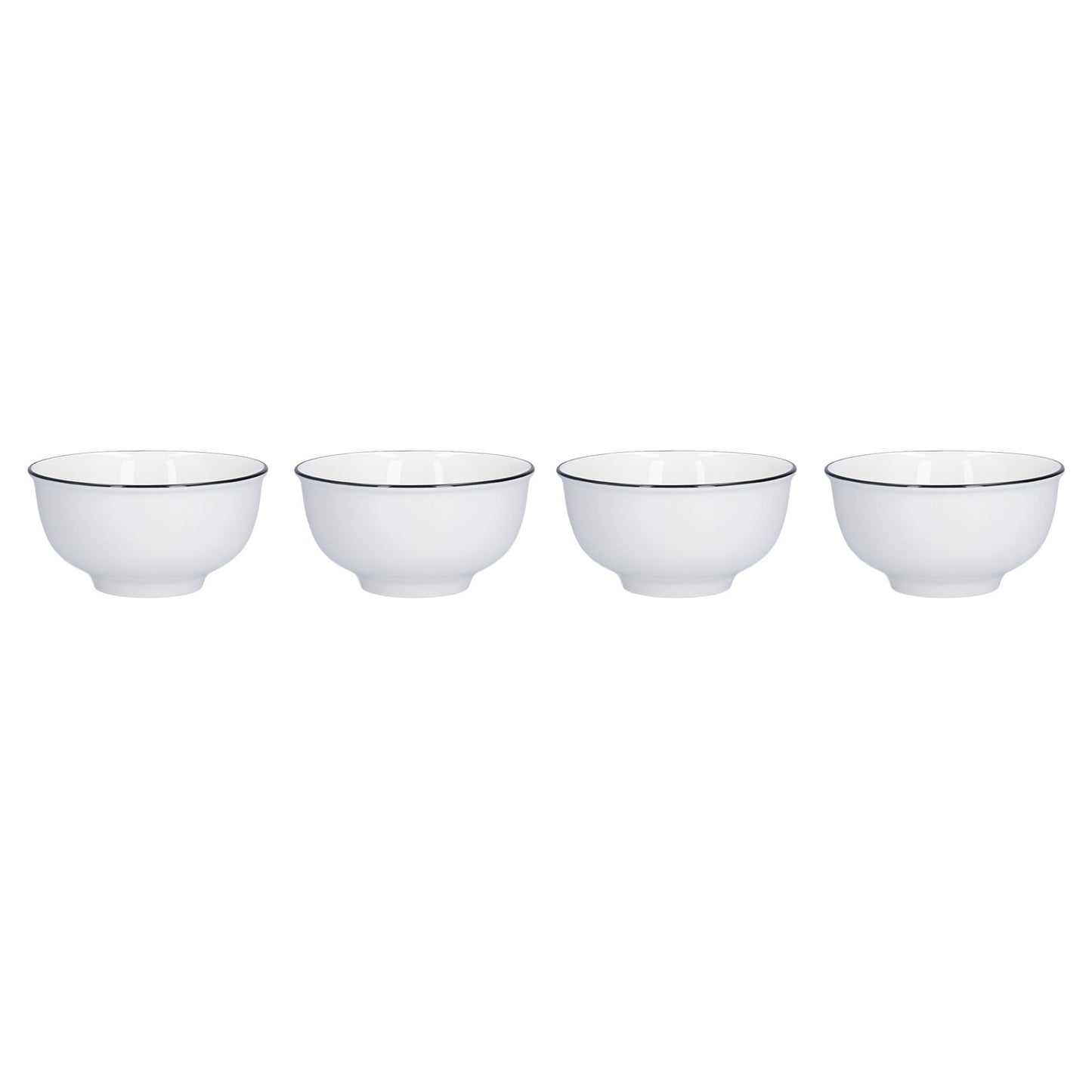 4PCS 6in Soup Bowl White Ceramic Noodle Bowl Eco Friendly Rice Bowl for Kitchen Restaurant V1294-YM0523-3118210320011