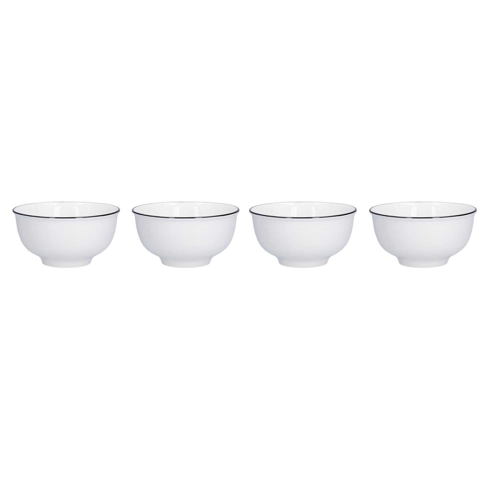 4PCS 6in Soup Bowl White Ceramic Noodle Bowl Eco Friendly Rice Bowl for Kitchen Restaurant V1294-YM0523-3118210320011