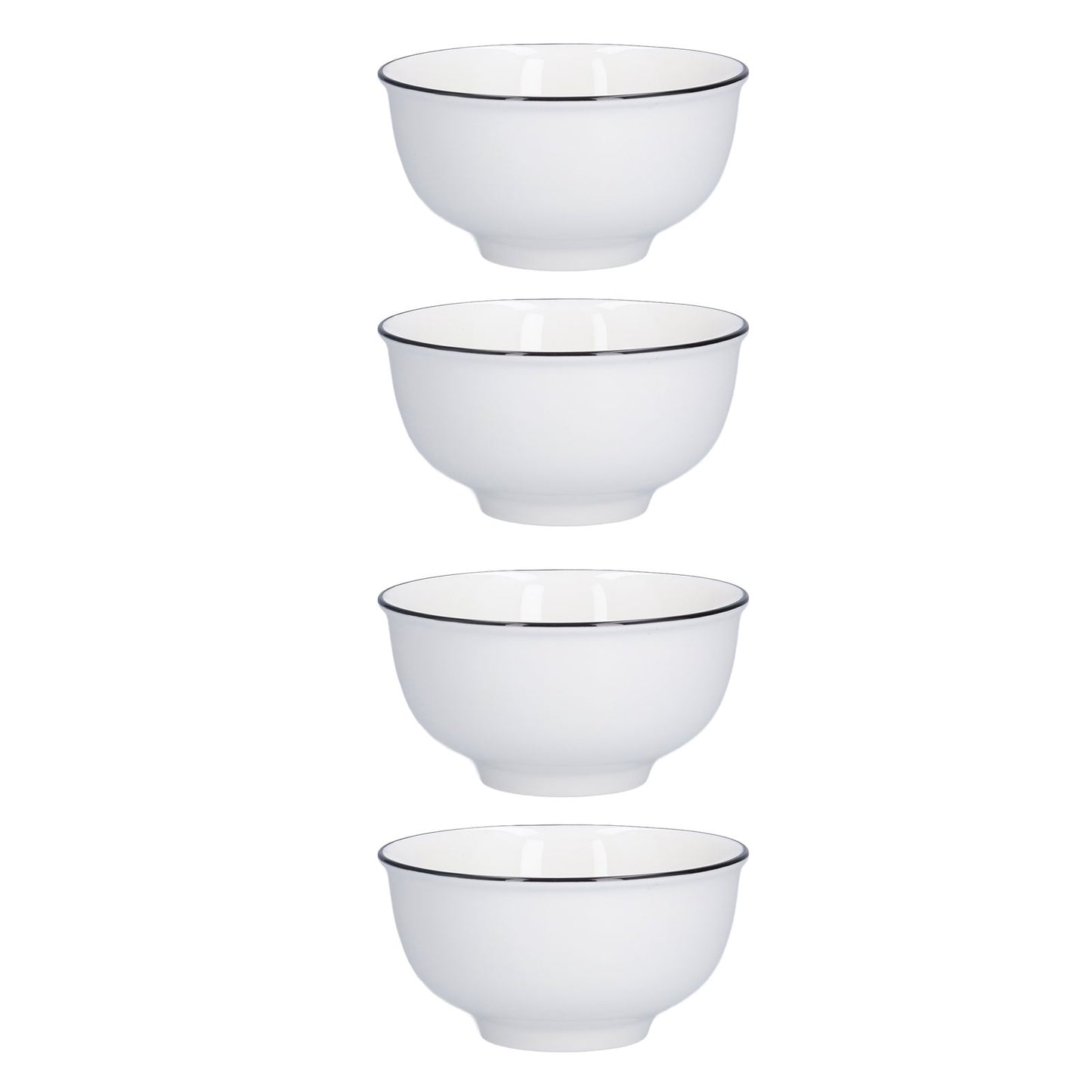 4PCS 6in Soup Bowl White Ceramic Noodle Bowl Eco Friendly Rice Bowl for Kitchen Restaurant V1294-YM0523-3118210320011