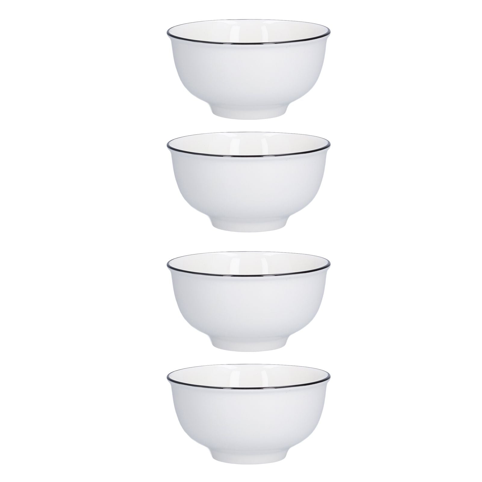 4PCS 6in Soup Bowl White Ceramic Noodle Bowl Eco Friendly Rice Bowl for Kitchen Restaurant V1294-YM0523-3118210320011
