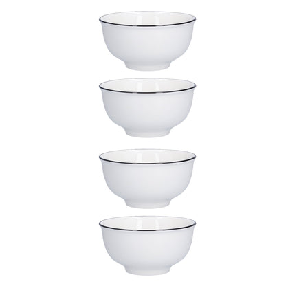 4PCS 6in Soup Bowl White Ceramic Noodle Bowl Eco Friendly Rice Bowl for Kitchen Restaurant V1294-YM0523-3118210320011