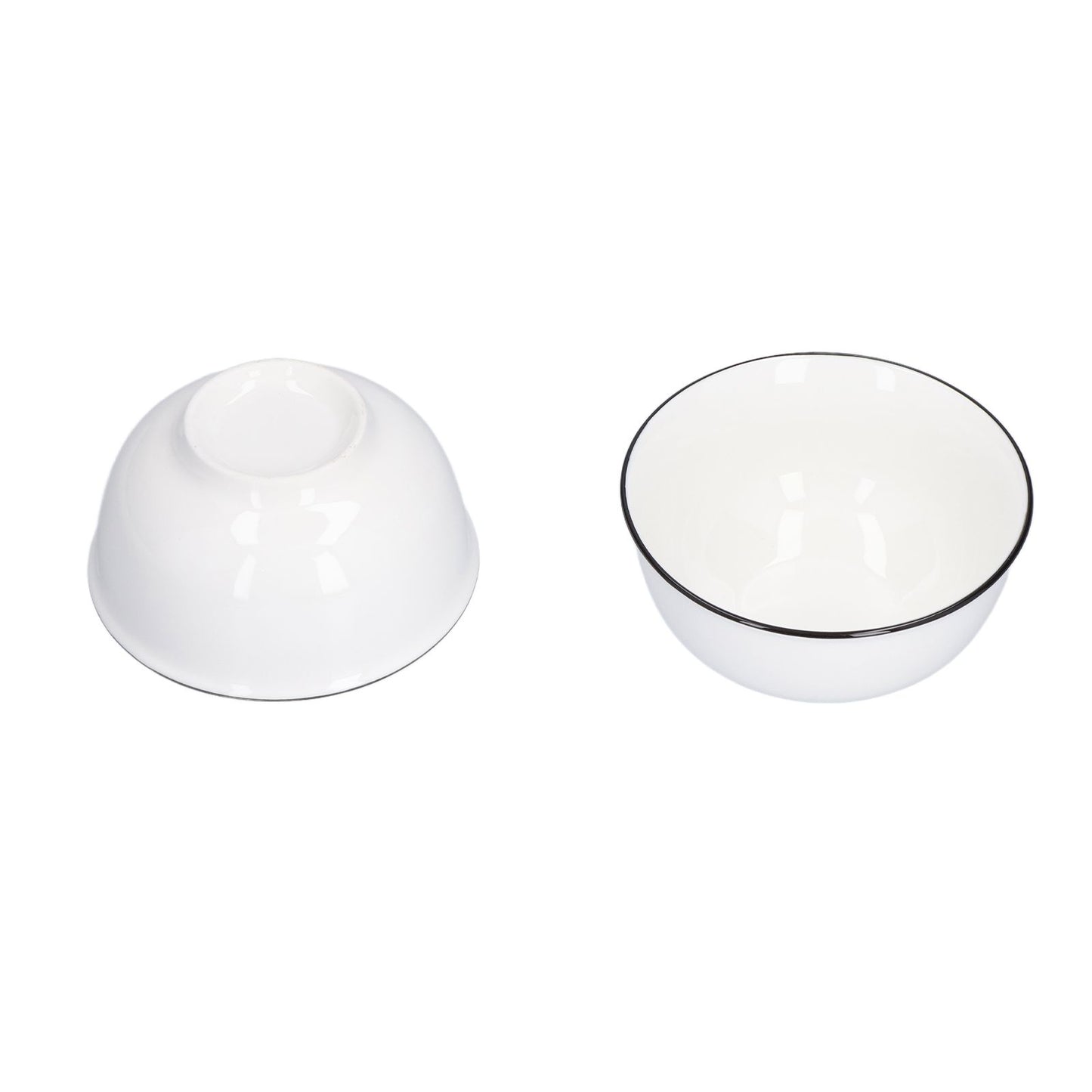 4PCS 6in Soup Bowl White Ceramic Noodle Bowl Eco Friendly Rice Bowl for Kitchen Restaurant V1294-YM0523-3118210320011