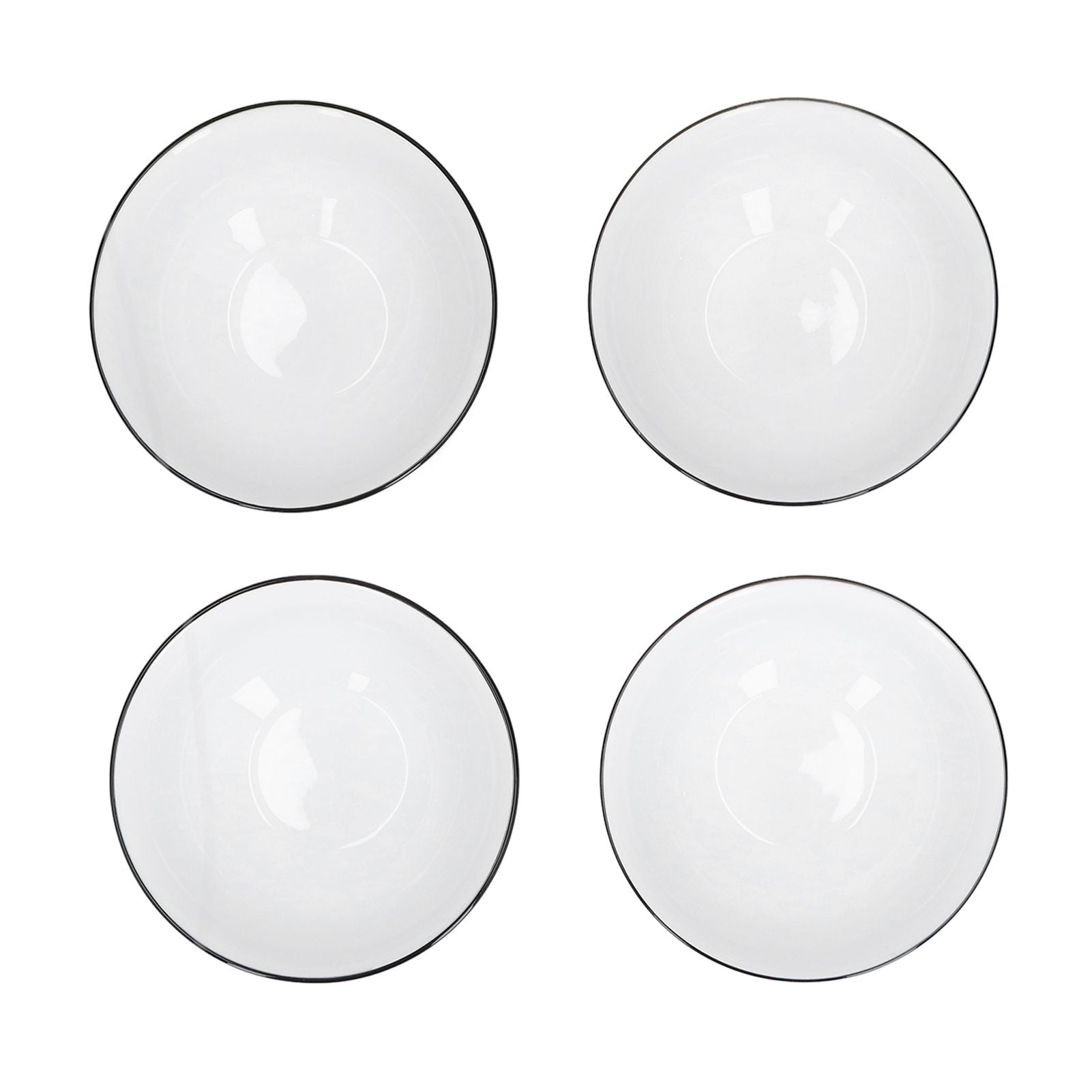 4PCS 6in Soup Bowl White Ceramic Noodle Bowl Eco Friendly Rice Bowl for Kitchen Restaurant V1294-YM0523-3118210320011