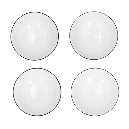 4PCS 6in Soup Bowl White Ceramic Noodle Bowl Eco Friendly Rice Bowl for Kitchen Restaurant V1294-YM0523-3118210320011