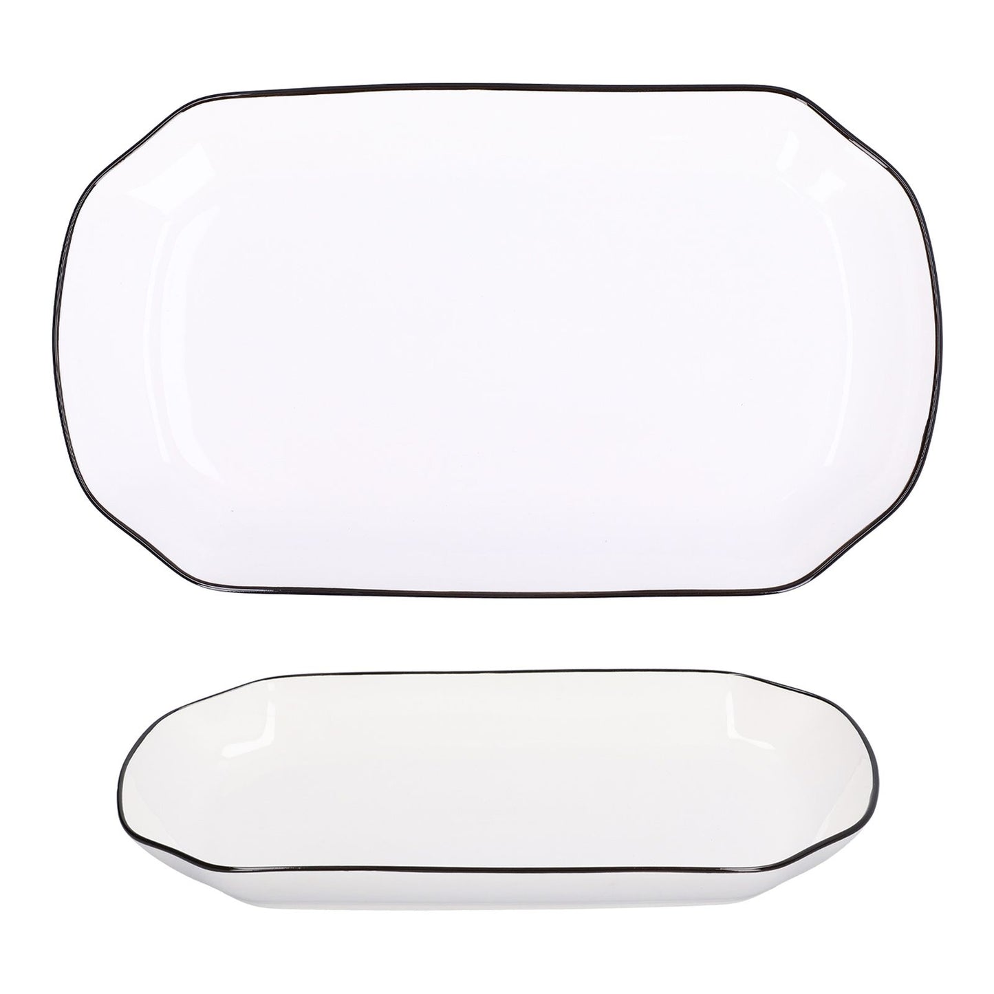 12in Dinner Plate Dish 550ml White Ceramic Noodle Soup Fish Plate Kitchen Tableware for Restaurant V1294-YM0523-3118210320311