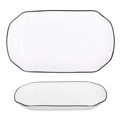 12in Dinner Plate Dish 550ml White Ceramic Noodle Soup Fish Plate Kitchen Tableware for Restaurant V1294-YM0523-3118210320311