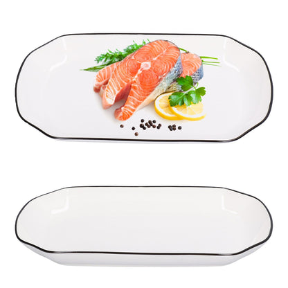 12in Dinner Plate Dish 550ml White Ceramic Noodle Soup Fish Plate Kitchen Tableware for Restaurant V1294-YM0523-3118210320311