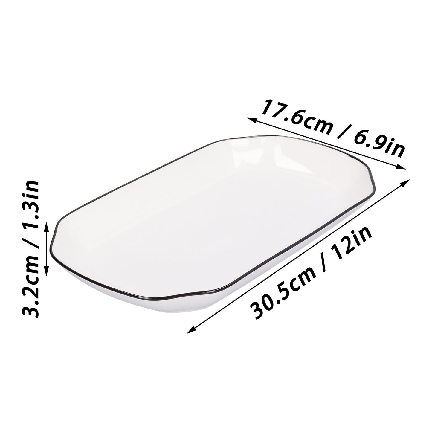 12in Dinner Plate Dish 550ml White Ceramic Noodle Soup Fish Plate Kitchen Tableware for Restaurant V1294-YM0523-3118210320311