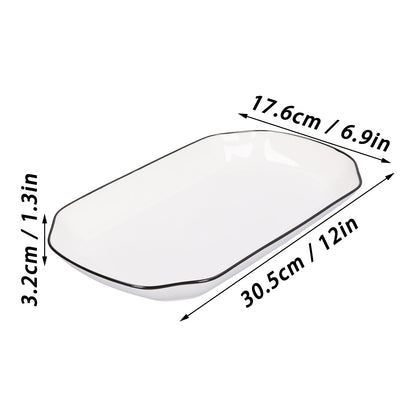 12in Dinner Plate Dish 550ml White Ceramic Noodle Soup Fish Plate Kitchen Tableware for Restaurant V1294-YM0523-3118210320311