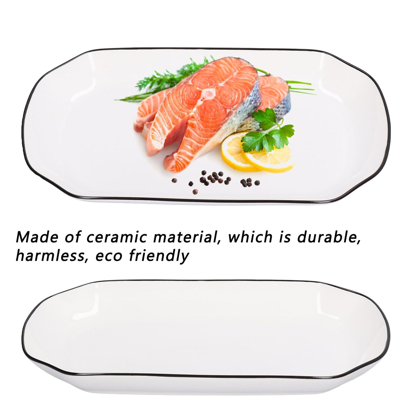 12in Dinner Plate Dish 550ml White Ceramic Noodle Soup Fish Plate Kitchen Tableware for Restaurant V1294-YM0523-3118210320311