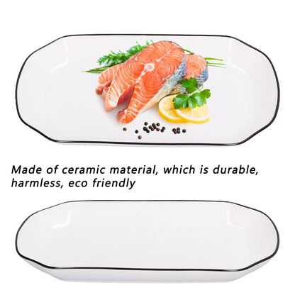 12in Dinner Plate Dish 550ml White Ceramic Noodle Soup Fish Plate Kitchen Tableware for Restaurant V1294-YM0523-3118210320311