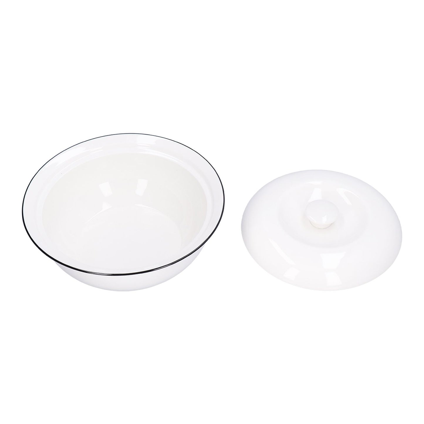9in Soup Bowl with Lid Large Capacity 1500ml Stew Bowl Harmless White Ceramic Kitchen Bowl V1294-YM0523-3118210320411